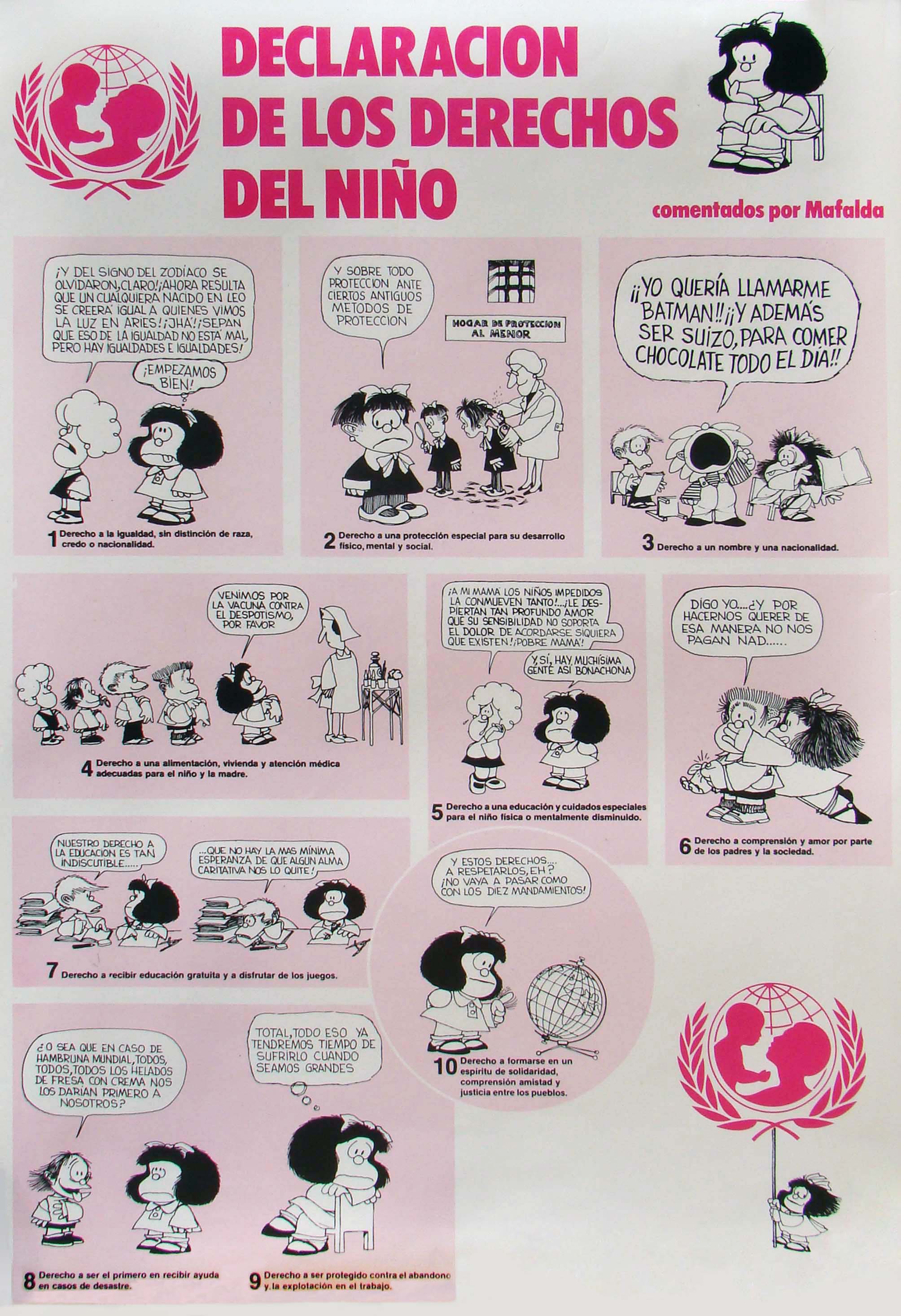 Resultado de imagen de derechos del niño mafalda